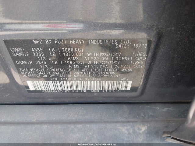 Продаж на аукціоні авто 2014 Subaru Outback 2.5i Premium, vin: 4S4BRBCC6E3251445, номер лоту: 44800592
