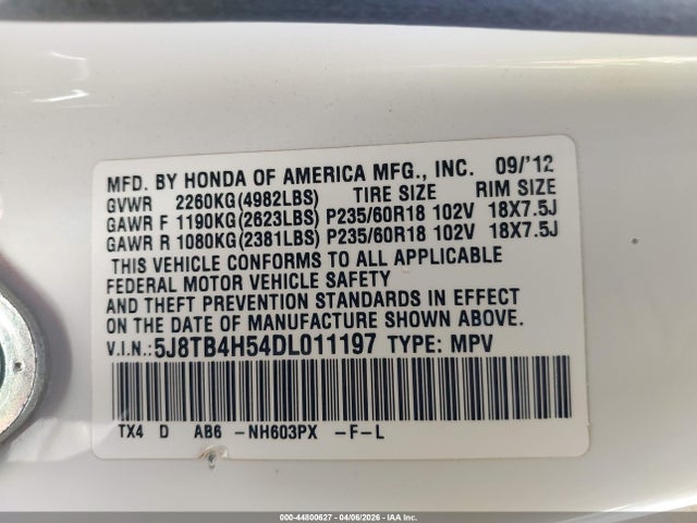 2013 ACURA RDX 5J8TB4H54DL011197 Photo 8