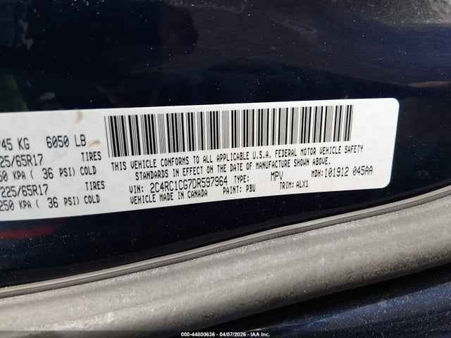 Aukcja sprzedaży 2013 Chrysler Town & Country Touring-l, vin: 2C4RC1CG7DR597964, numer aukcji: 44800636