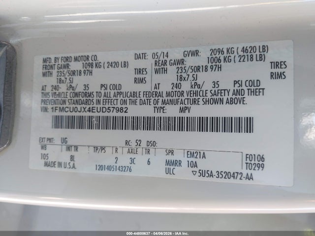 1FMCU0JX4EUD57982 Ford Escape Titanium