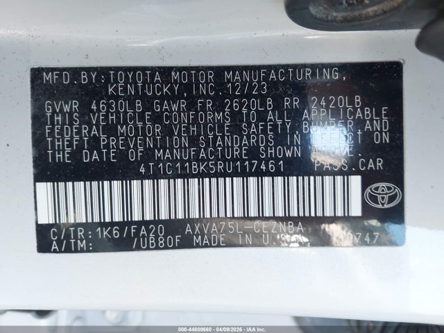4T1C11BK5RU117461 Toyota CAMRY LE