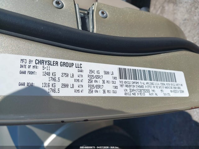 2011 Dodge Journey Mainstreet მანქანა იყიდება აუქციონზე, vin: 3D4PH1FG3BT552926, აუქციონის ნომერი: 44800675