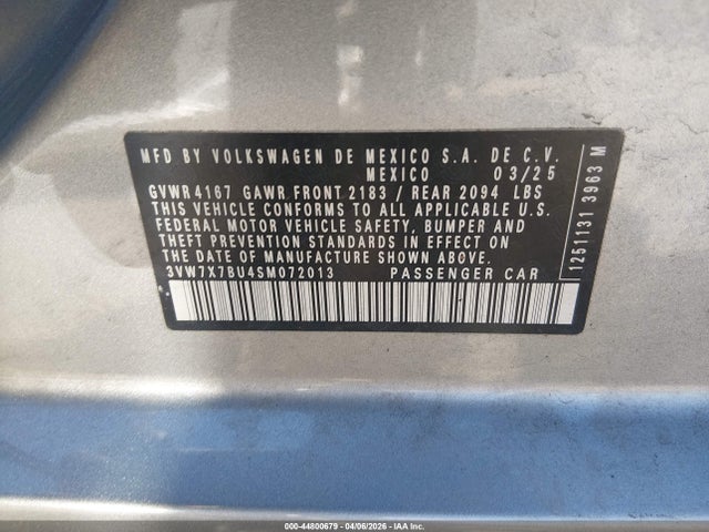 3VW7X7BU4SM072013 Volkswagen Jetta 1.5t Se