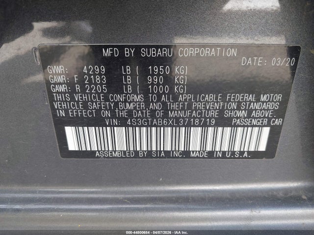 4S3GTAB6XL3718719 Subaru Impreza 5-door