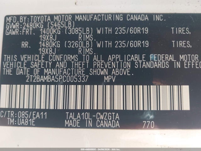 2023 Lexus Rx 350 Premium მანქანა იყიდება აუქციონზე, vin: 2T2BAMBA5PC005337, აუქციონის ნომერი: 44800800