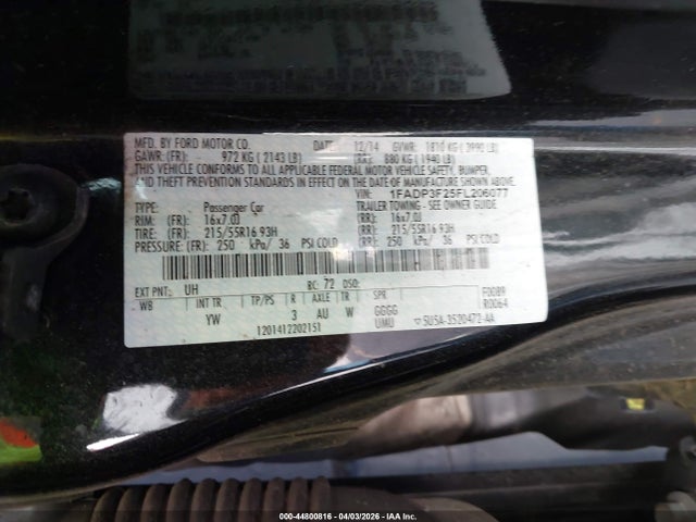 Ford FOCUS SE 2015 1FADP3F25FL206077 Image 9