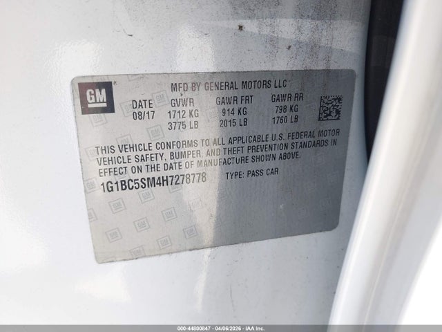 2017 CHEVROLET CRUZE 1G1BC5SM4H7278778 Photo 8