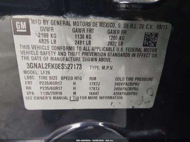 3GNAL2EK0ES527173 Chevrolet Captiva Sport 2ls