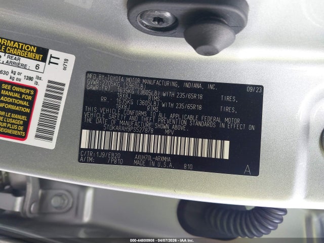5TDKARAH9PS527878 Toyota Highlander Hybrid Xle