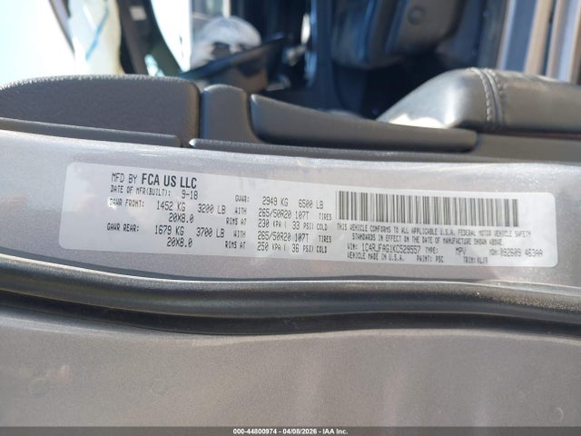 44800974 :رقم المزاد ، 1C4RJFAG1KC529557 vin ، 2019 Jeep Grand Cherokee Altitude 4x4 مزاد بيع