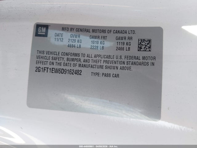 2013 CHEVROLET CAMARO 2G1FT1EW6D9162482 Photo 8