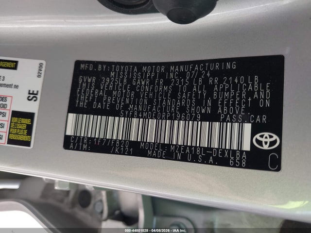 5YFB4MDE0RP196079 Toyota COROLLA LE