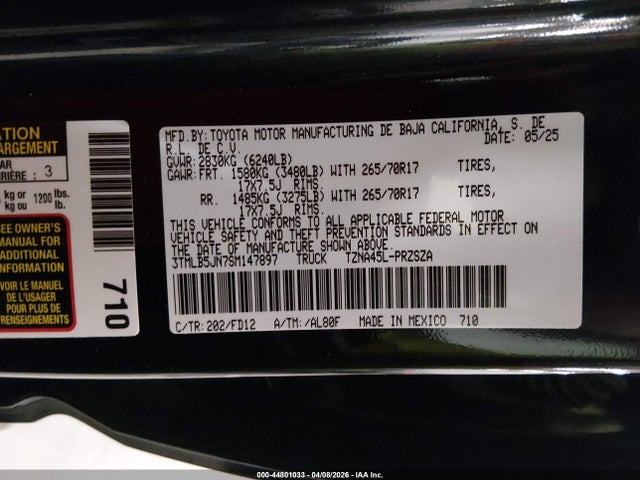 3TMLB5JN7SM147897 Toyota Tacoma Trd Off Road