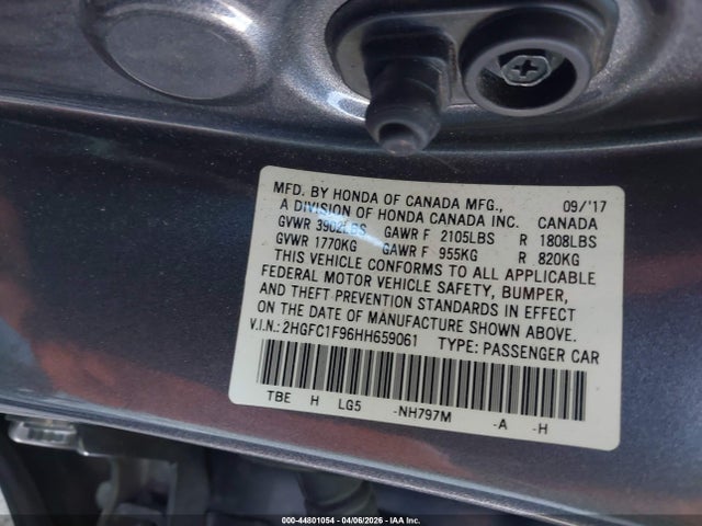 Honda Civic Touring 2017 2HGFC1F96HH659061 Image 9