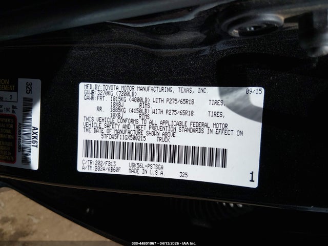 5TFDW5F11GX500215 Toyota Tundra Sr5 5.7l V8
