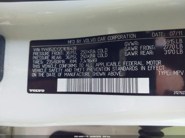 2012 VOLVO XC90 YV4952CY2C1616428 Photo 8