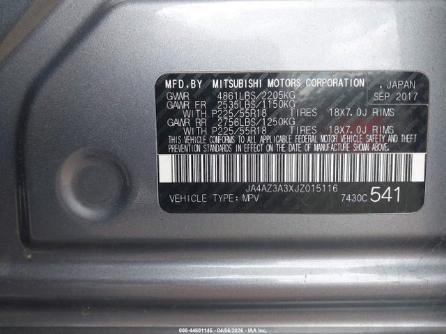 2018 MITSUBISHI OUTLANDER JA4AZ3A3XJZ015116 Photo 8