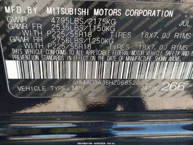 Продаж на аукціоні авто 2017 Mitsubishi Outlander Sel, vin: JA4AD3A36HZ068520, номер лоту: 44801169