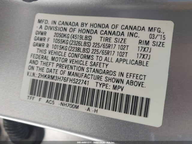 2015 HONDA CR-V 2HKRM3H76FH522741 Photo 8