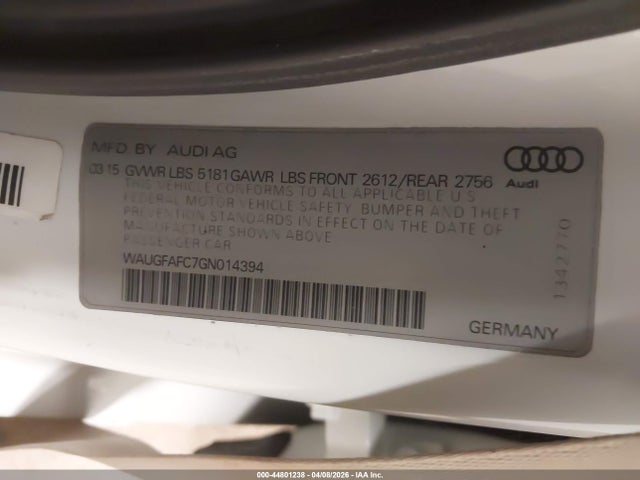 Продажа на аукционе авто 2016 Audi A6 2.0t Premium Plus, vin: WAUGFAFC7GN014394, номер лота: 44801238
