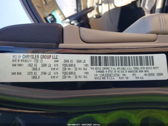 Aukcja sprzedaży 2014 Jeep Grand Cherokee Limited, vin: 1C4RJEBG9EC107341, numer aukcji: 44801271