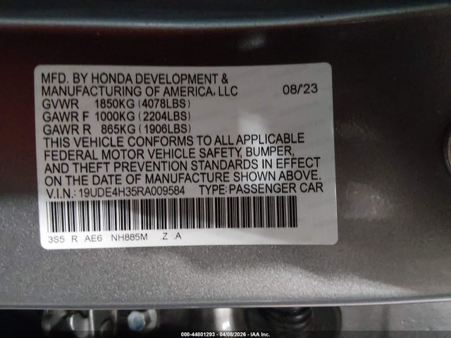 44801293 :رقم المزاد ، 19UDE4H35RA009584 vin ، 2024 Acura Integra A-spec مزاد بيع
