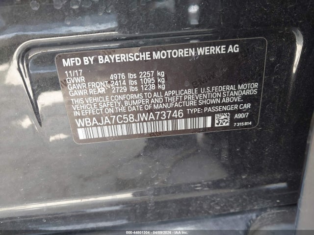 WBAJA7C58JWA73746 BMW 530i Xdrive
