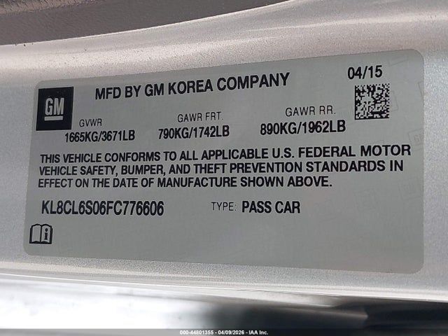 Chevrolet Spark Ev 2lt 2015 KL8CL6S06FC776606 Image 9