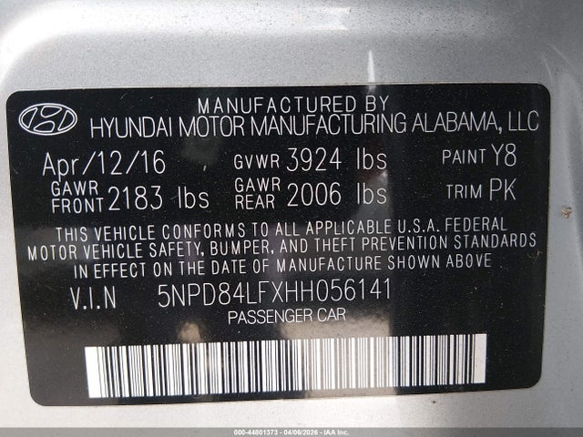 2017 HYUNDAI ELANTRA 5NPD84LFXHH056141 Photo 8