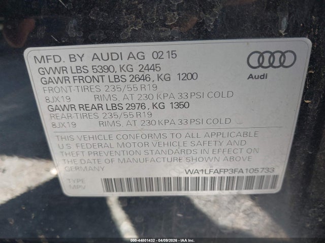 2015 AUDI Q5 WA1LFAFP3FA105733 Photo 8