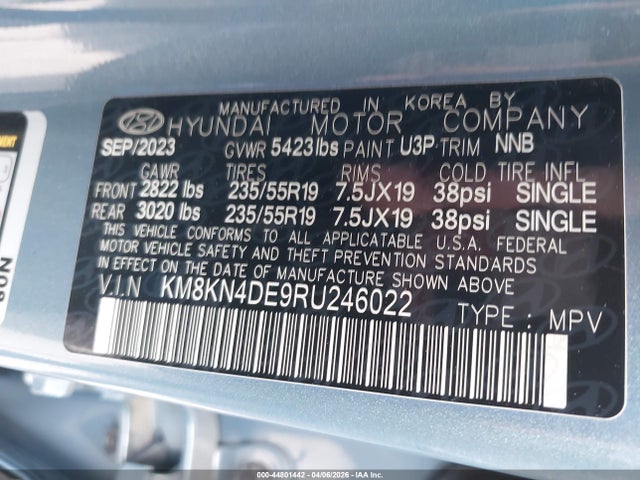 Продажа на аукционе авто 2024 Hyundai Ioniq 5 Sel, vin: KM8KN4DE9RU246022, номер лота: 44801442