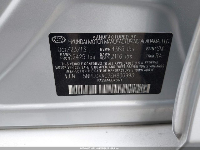 Hyundai SONATA SE 2014 5NPEC4AC7EH836993 Image 9