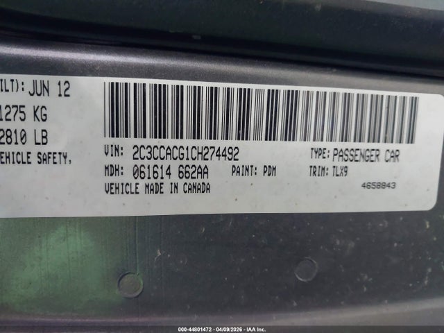 2012 Chrysler 300 Limited მანქანა იყიდება აუქციონზე, vin: 2C3CCACG1CH274492, აუქციონის ნომერი: 44801472