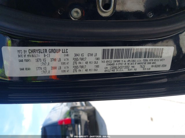 Aukcja sprzedaży 2013 Ram 1500 Slt, vin: 1C6RR6LG4DS715552, numer aukcji: 44801577