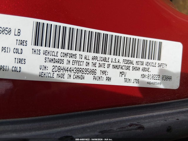 Продаж на аукціоні авто 2008 Dodge Grand Caravan Se, vin: 2D8HN44H38R695086, номер лоту: 44801622
