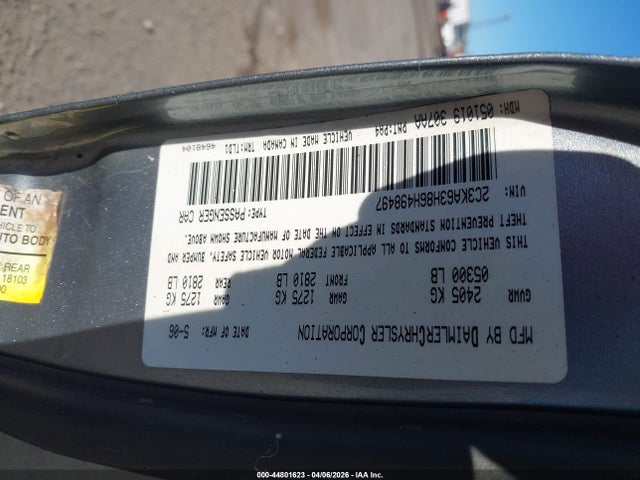 Продажа на аукционе авто 2006 Chrysler 300c, vin: 2C3KA63H86H498497, номер лота: 44801623
