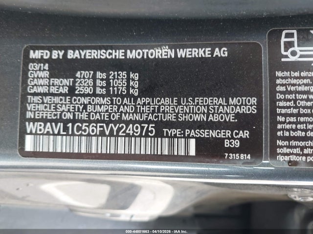 Продажа на аукционе авто 2015 Bmw X1 Xdrive28i, vin: WBAVL1C56FVY24975, номер лота: 44801663