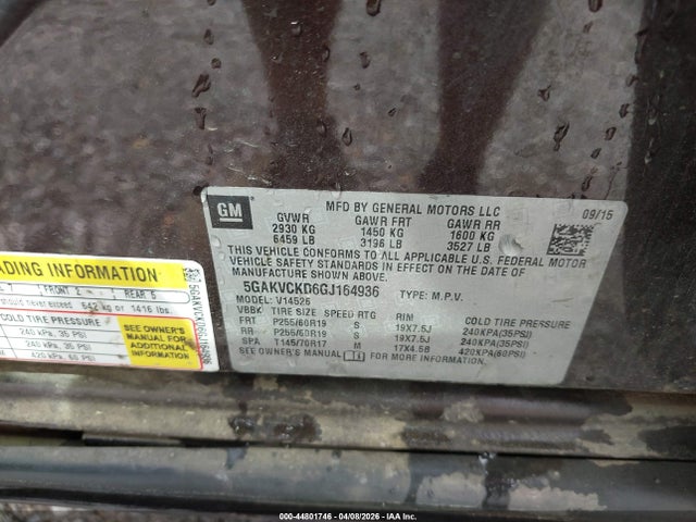 Продаж на аукціоні авто 2016 Buick Enclave Premium, vin: 5GAKVCKD6GJ164936, номер лоту: 44801746