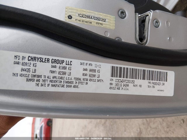 2012 Dodge Caliber Sxt Plus მანქანა იყიდება აუქციონზე, vin: 1C3CDWEA7CD531252, აუქციონის ნომერი: 44801750