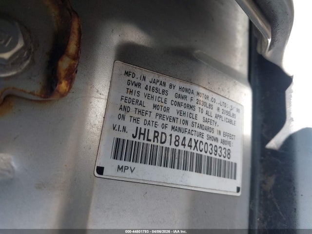 1999 HONDA CR-V JHLRD1844XC039338 Photo 8