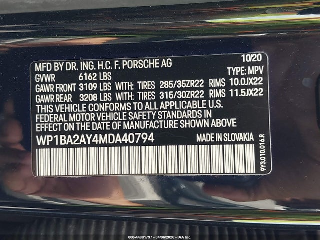 2021 PORSCHE CAYENNE COUPE WP1BA2AY4MDA40794 Photo 8