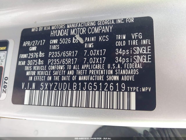 2018 HYUNDAI SANTA FE SPORT 5XYZUDLB1JG512619 Photo 8