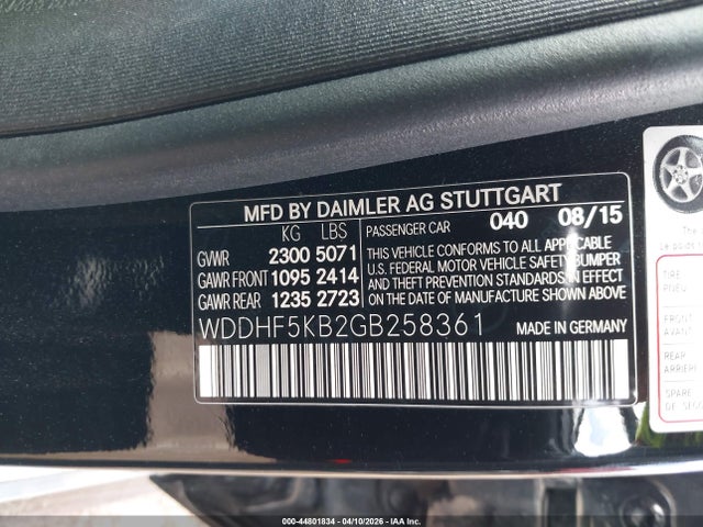 2016 Mercedes-benz E 350 მანქანა იყიდება აუქციონზე, vin: WDDHF5KB2GB258361, აუქციონის ნომერი: 44801834