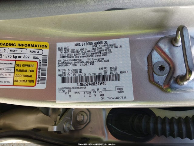 3LN6L5E94HR645960 Lincoln Mkz Reserve