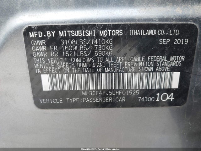 2020 MITSUBISHI MIRAGE G4 ML32F4FJ5LHF01525 Photo 8