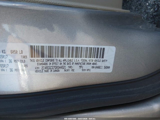 2016 DODGE GRAND CARAVAN 2C4RDGCG7GR344521 Photo 8