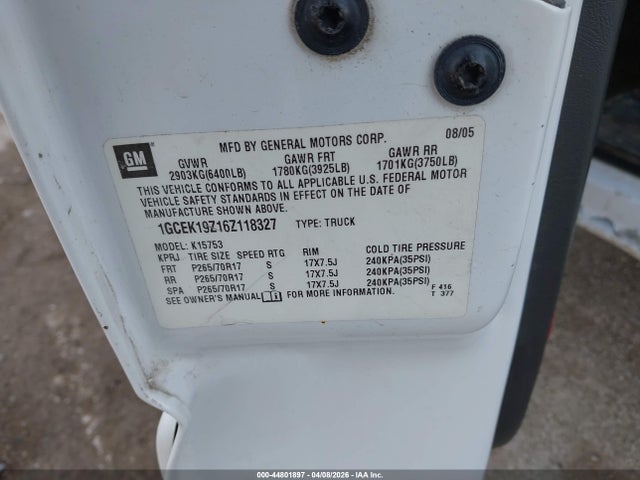 2006 CHEVROLET SILVERADO 1500 1GCEK19Z16Z118327 Photo 8