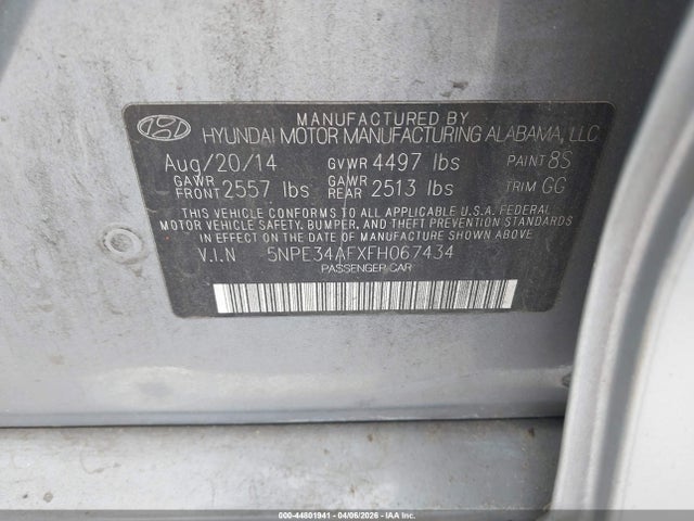 Aukcja sprzedaży 2015 Hyundai Sonata Limited, vin: 5NPE34AFXFH067434, numer aukcji: 44801941