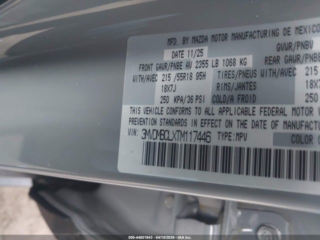 Auction sale of the 2026 Mazda Cx-30 2.5 S Aire Edition, vin: 3MVDMBCLXTM117446, lot number: 44801943
