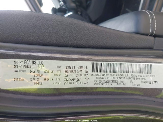 Продаж на аукціоні авто 2017 Dodge Durango Citadel Awd, vin: 1C4RDJEG8HC944310, номер лоту: 44801946